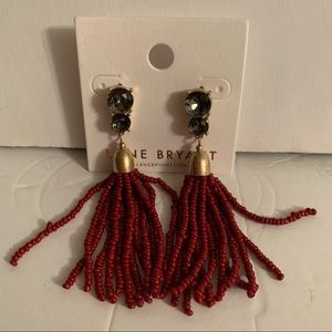 Lane Bryant Beaded Tassel Drop Pierced Earrings